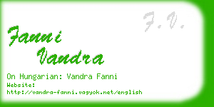 fanni vandra business card